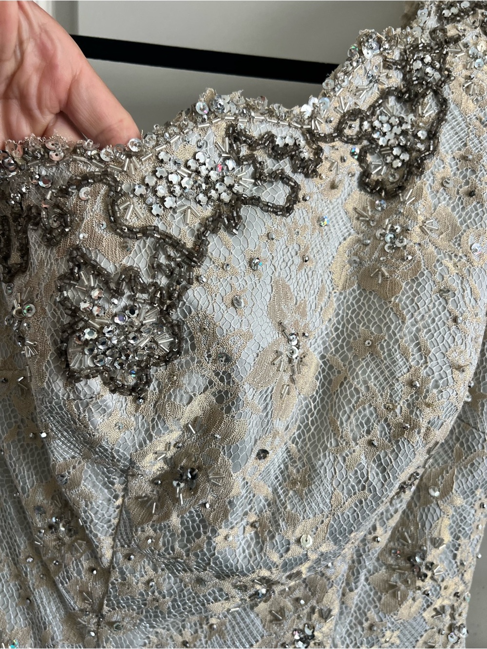 Vintage Mandalay One Shoulder Beaded Lace Cocktail Dress Neiman Marcus NWT 4 - Picture 7 of 11
